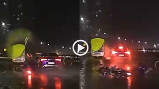 Video: नवी मुंबईत रस्त्यात खड्डा अन् आयुष्य बर्बाद; तरुण दुचाकीवरून उडून भरधाव कारखाली चिरडणारच होता, पण..