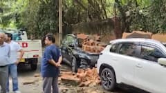 Wall Collapse In Delhi’s GK-1 Leaves One Injured, Several Vehicles Damaged