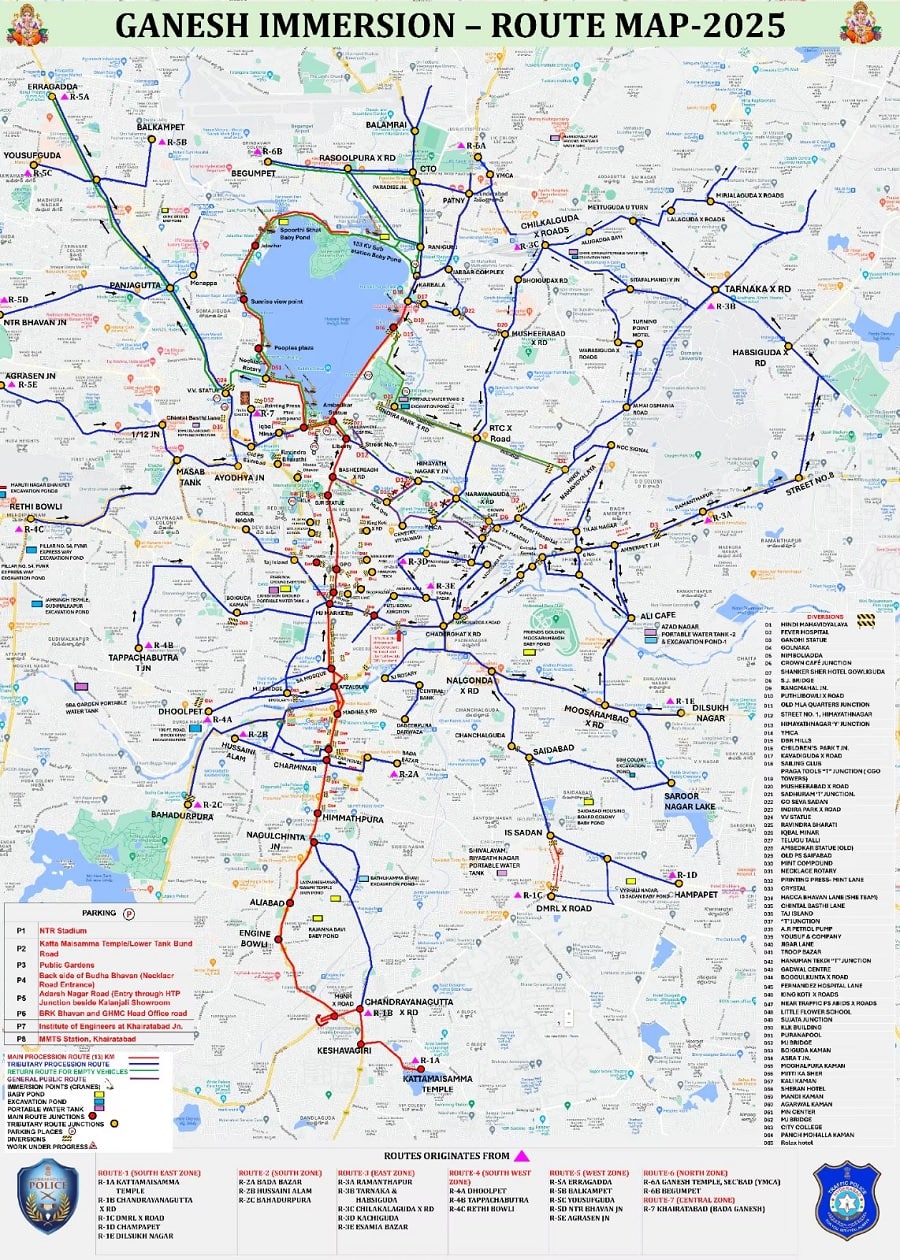 Hyderabad Ganesh Immersion: హైదరాబాద్ గణేష్ నిమజ్జనం రూట్ మ్యాప్.. ట్రాఫిక్ మళ్లింపు, ఆర్టీసి బస్సులకు సైతం ఆంక్షలు