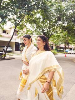 मौनी रॉय ने मां के साथ सेलिब्रेट किया ओणम का त्योहार, व्हाइट साड़ी में लगीं अप्सरा सी खूबसूरत