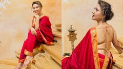 लाल साड़ी में मराठी मुलगी बन खूब इतराईं मंजरी फडनिस, एक्ट्रेस की खूबसूरत तस्वीरें दिल लूट लेंगी