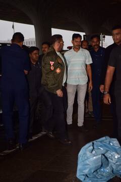 मूंछों में दिखा सलमान खान का स्वैग, एयरपोर्ट पर  भारी सिक्योरिटी के साथ आए नजर