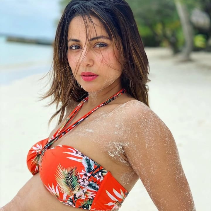 हिना खान ने अपने मालदीव्स ट्रिप की इन तस्वीरों को सोशल मीडिया पर शेयर किया था. वायरल तस्वीरों में एक्ट्रेस को फ्लोरल बिकिनी में देखा गया और फैंस ने भी जमकर इन तस्वीरों पर अपना प्यार बरसाया था. वायरल फोटो में देखा जा सकता है कि एक्ट्रेस ने फ्लोरल हॉल्टर नेक बिकिनी में स्टाइलिश पोज देकर सैकड़ों लोगों को अपने ग्लैमर का मुरीद बनाया है. नो मेकअप लुक में बालों को साइड पार्टीशन कर उनका ये लुक सच में किसी भी दीवाना बनाने के लिए काफी है.