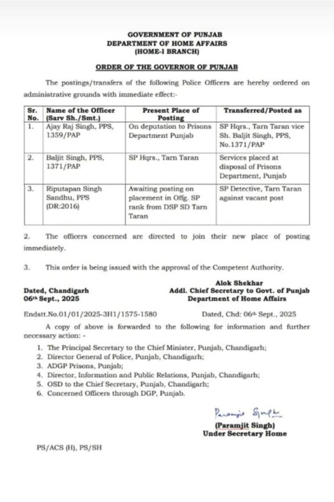 Punjab News: ਪੰਜਾਬ 'ਚ ਵੱਡਾ ਪ੍ਰਸ਼ਾਸਨਿਕ ਫੇਰਬਦਲ, ਇਨ੍ਹਾਂ ਅਧਿਕਾਰੀਆਂ ਦੇ ਅਚਾਨਕ ਹੋਏ ਤਬਾਦਲੇ; ਵੇਖੋ ਲਿਸਟ...