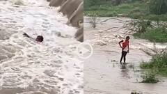 Video: वो तड़पता रहा, लोग वीडियो बनाते रहे, गंधवानी में नशे में धुत शख्स नदी में बहा, देखें