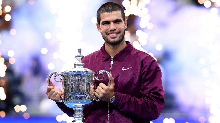 US Open tennis 2025 Carlos Alcaraz beats Jannik Sinner in mens singles final US Open Final 2025: કાર્લોસ અલ્કારાઝે સિનરને હરાવીને જીત્યું યુએસ ઓપન, બન્યો વર્લ્ડ નંબર-1 ખેલાડી