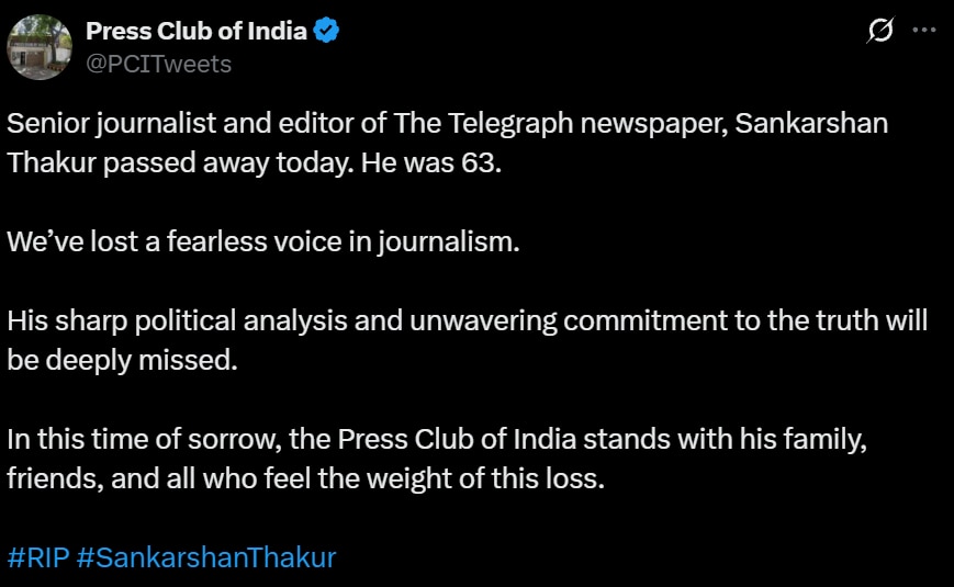 Farewell To Sankarshan Thakur: A Journalist Who Never Left The Ground