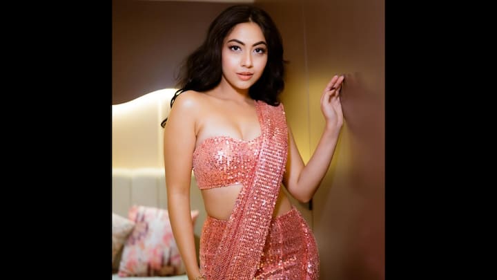3. Sequin Pink Saree: Reem Shaikh turns up the glam quotient in this shimmering pink sequin saree that beautifully fuses modern chic with ethnic grace. Draped effortlessly, the saree is paired with a strapless sequinned blouse, giving it a bold yet elegant edge. If you’re looking for a festive saree that blends tradition with a contemporary twist, Reem’s sparkling avatar is the ultimate inspiration. (Image Source: Instagram/@reem_sameer8)