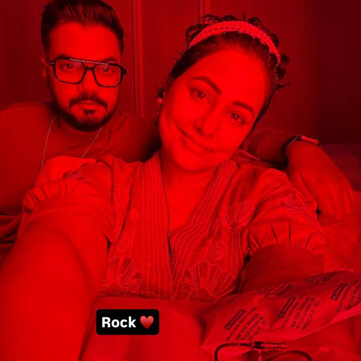 Hina showcased her loving bond with Rocky, sharing a beautiful picture of him, as well as a snapshot icing her hand to reduce swelling post-treatment.