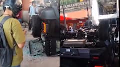 WATCH: Delhi Couple's Brand New Thar Crashes Out Of Showroom's First Floor In Freak Accident