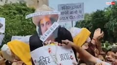 कथावाचक अनिरुद्धाचार्य के विवादित बयान पर महिलाओं का प्रदर्शन, पुतला दहन कर जताया विरोध