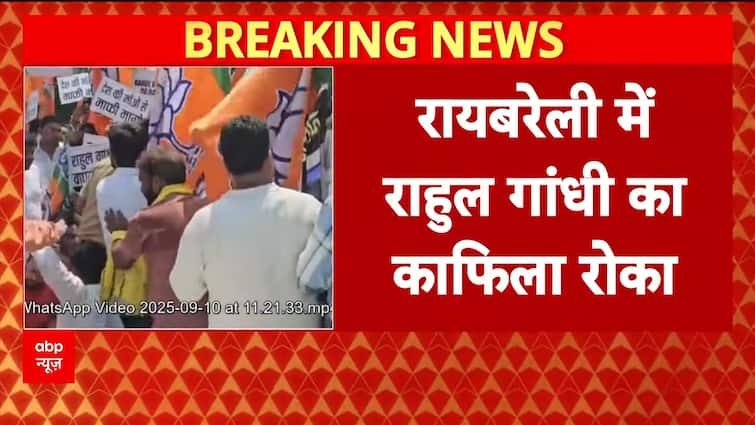 Breaking News: BJP Workers Block Rahul Gandhi’s Convoy During Raebareli Visit | ABP NEWS Breaking News: BJP Workers Block Rahul Gandhi’s Convoy During Raebareli Visit | ABP NEWS