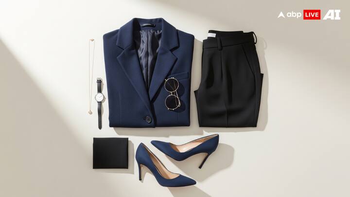 Black and Navy Can't Be Combined: Actually, the combination is chic and sophisticated. Try navy jacket and a black pant, it's chic and modern without trying. (Image Source: ABP LIVE AI)