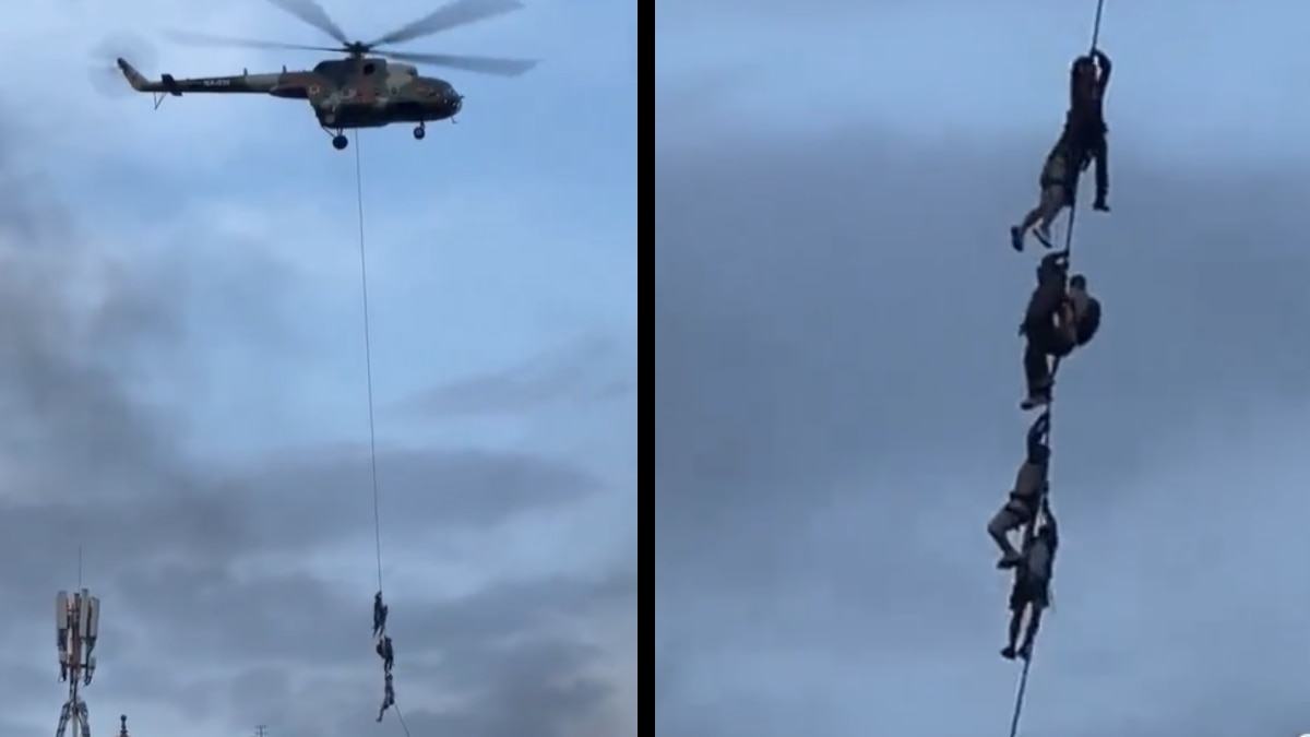WATCH: Nepal Ministers Rescued By Army Helicopter Amid Fierce Protests