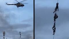 WATCH: Nepal Ministers Escape Violent Protests Clinging To Army Helicopter Rope