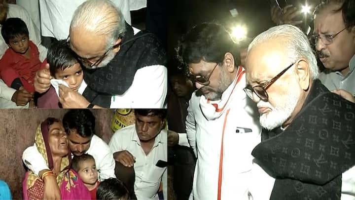 Chhagan Bhujbal Latur: छगन भुजबळ यांनी शुक्रवारी ओबीसी आरक्षणासाठी आयुष्य संपवणाऱ्या भरत कराड यांच्या घरी जाऊन त्यांच्या कुटुंबीयांची भेट घेतली. यावेळी त्यांनी कराड यांच्या चिमुकल्यांना जवळ घेतले.