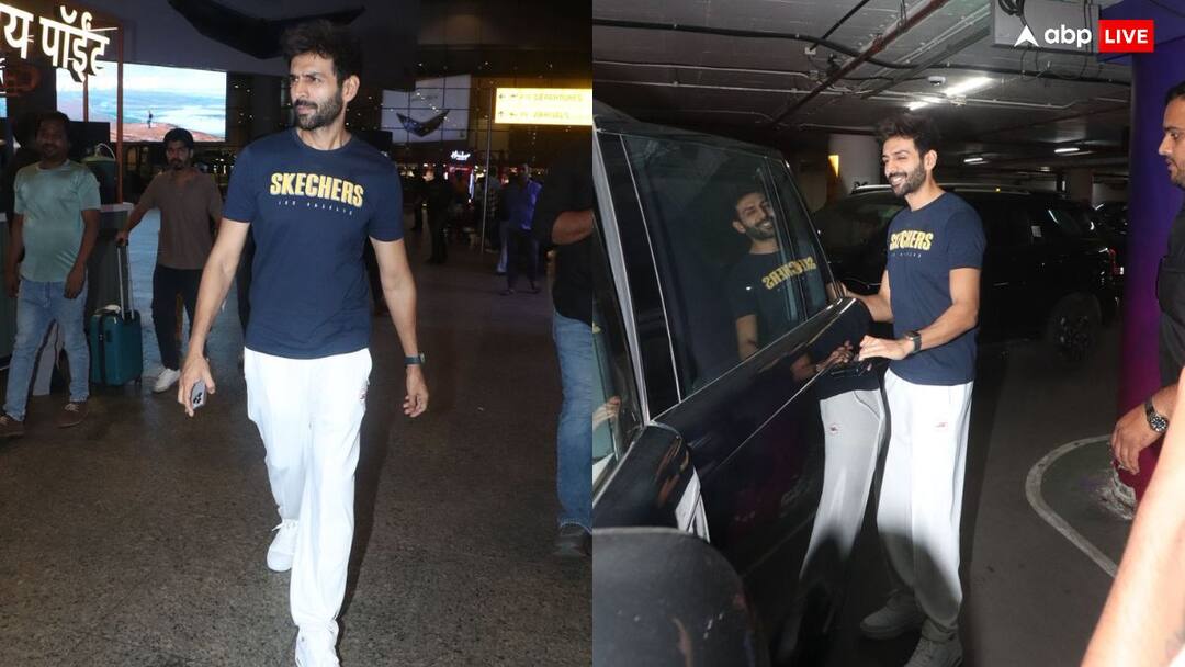 एयरपोर्ट पर दिखा कार्तिक आर्यन का स्वैग, पैपराजी को देख किया ऐसे स्माइल