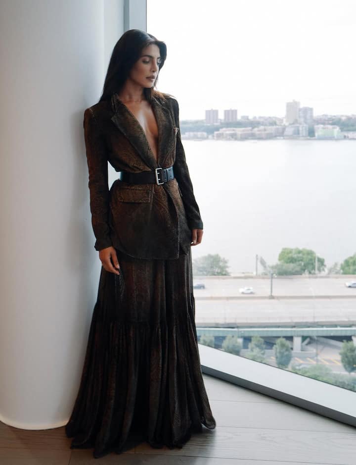 इस लुक की कई तस्वीरें प्रियंका ने अब अपने इंस्टाग्राम अकाउंट पर शेयर की हैं. तस्वीरों में एक्ट्रेस कैमरे के लिए एक से बढ़कर एक पोज देती नजर आ रही हैं.