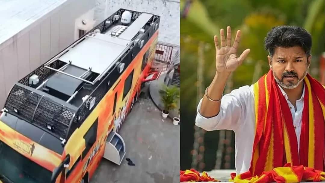 TVK VIJAY: பனையூரில் இருந்து புறப்பட்ட விஜய்யின் வாகனம்.. இந்த முறை அந்த தப்பு நடக்காது.. உஷார் ஆன விஜய்! Tamilaga Vettri Kazhagam Vijay's election campaign vehicle left Chennai for Trichy from Panayur TVK VIJAY: பனையூரில் இருந்து புறப்பட்ட விஜய்யின் வாகனம்.. இந்த முறை அந்த தப்பு நடக்காது.. உஷார் ஆன விஜய்!