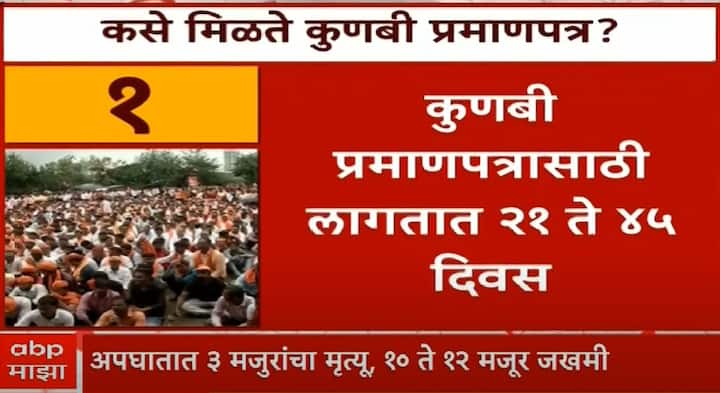 कुणबी प्रमाणपत्रासाठी लागतात 21 ते 45 दिवस