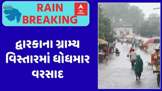 Dwarka Rain : દ્વારકાના ગ્રામ્ય વિસ્તારમાં ધોધમાર વરસાદ, રસ્તા પર વહેતા થયા વરસાદી પાણી , જુઓ અહેવાલ