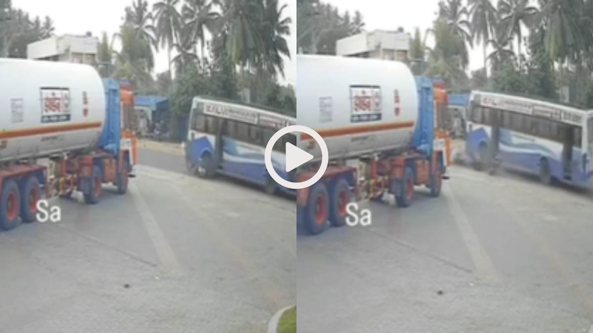 Video: सड़क पार कर रहे बाइकवाले को तेज रफ्तार बस ने कुचला, हादसे का सीसीटीवी फुटेज वायरल