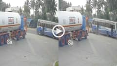 Video: सड़क पार कर रहे बाइकवाले को तेज रफ्तार बस ने कुचला, हादसे का सीसीटीवी फुटेज वायरल