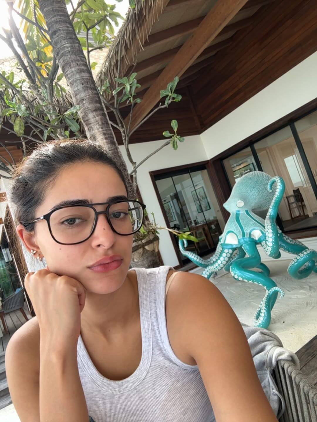 Bollywood's young star Ananya Pandey is holidaying in the beautiful plains of Maldives these days.
