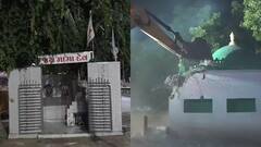जूनागढ़ में हाईवे पर बने मंदिर और दरगाह पर देर रात चला बुलडोजर, भारी पुलिस बल रहा तैनात