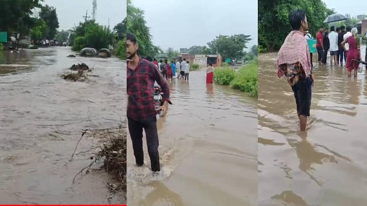 गावाजवळील सातगाव डोंगरी धरणदेखील ओव्हरफ्लो झाले असून, शेतांमध्ये मोठ्या प्रमाणात पाणी शिरले आहे. त्यामुळे पिकांचे नुकसान तर झालेच आहे, पण अनेक ठिकाणी जमिनीची माती वाहून गेली आहे.