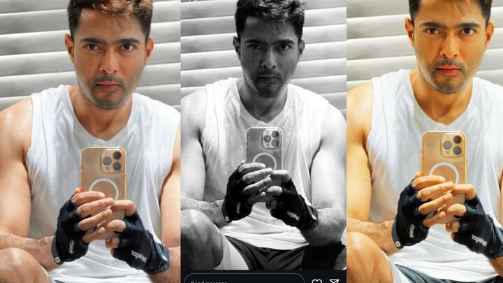 অভিষেক বন্দ্য়োপাধ্য়ায়ের ইনস্টাগ্রাম স্টোরিতে দেখা গিয়েছে, তাঁর পেশিবহুল হাত! ঘামে ভেজা শরীর! পরণে সাদা স্লিভলেস স্পোর্টস টি শার্ট। দুহাতে জিম গ্লাভস! আলুথালু চুল । আইফোনে তোলা এই সেলফি ইনস্টাগ্রাম স্টোরিতে পোস্ট করেছেন অভিষেক।