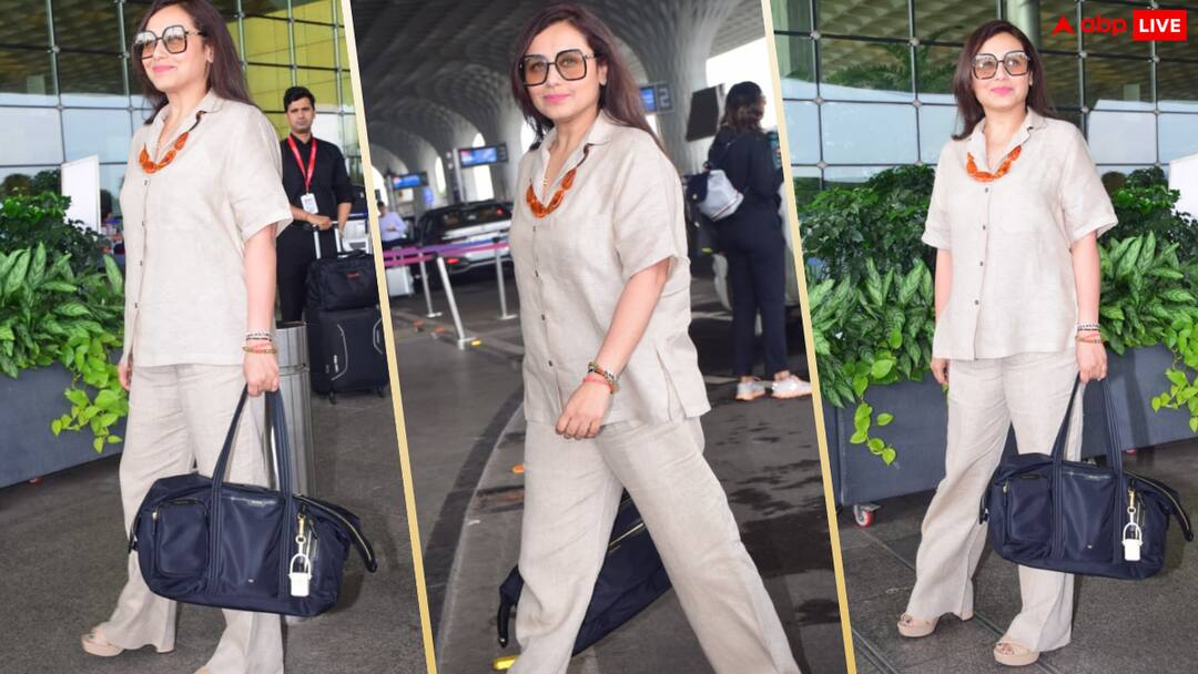एयरपोर्ट पर दिखा रानी मुखर्जी का स्वैग, को-अर्ड सेट और शेड्स में दिखा जबरदस्त लुक