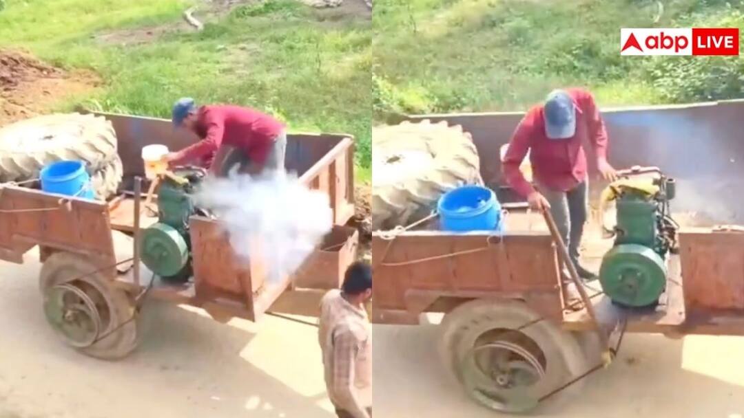 man runs tractor by generator netizens shocked video goes viral on social media आइए न हमरा बिहार में... वायरल हो गया एक और बिहारी जुगाड़, जनरेटर से खींच दिया ट्रैक्टर, देखें वीडियो