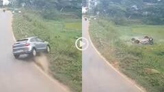 Video: स्पीड Kills! मोड़ पर बेकाबू हुई तेज रफ्तार कार, पलटकर तालाब में गिरी, हादसे का वीडियो वायरल