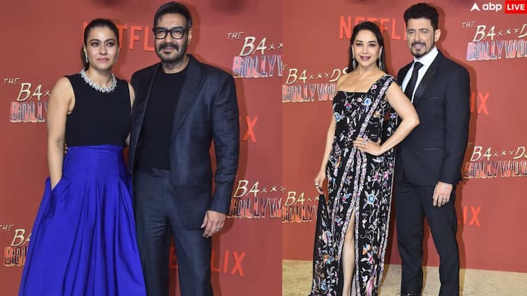 Bads Of Bollywood Screening:  माधुरी दीक्षित की खूबसूरत तस्वीरें, 58 साल की एक्ट्रेस के ग्लैमर के आगे काजोल भी लगीं फीकी