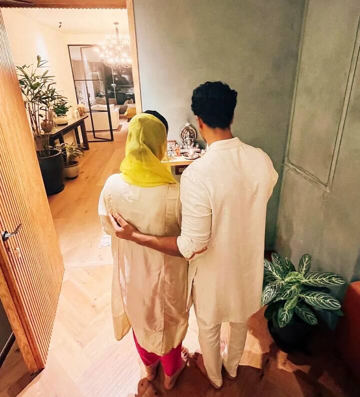 This couple has built a small temple in their house. Katrina is undoubtedly from birth, but Totli is indigenous. She celebrates every festival festival well.