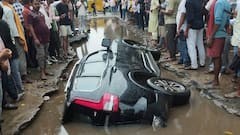 2 घंटे की तेज बारिश में बेबस दिखा पटना, जलजमाव के कारण नाले में पलटी स्कॉर्पियो, किसी तरह बाहर निकला ड्राइवर