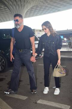 'द बैड्स ऑफ बॉलीवुड' की रिलीज के बाद पत्नी संग एयरपोर्ट पर स्पॉट हुए बॉबी देओल, तान्या का हाथ थामे आए नजर