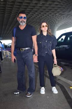 'द बैड्स ऑफ बॉलीवुड' की रिलीज के बाद पत्नी संग एयरपोर्ट पर स्पॉट हुए बॉबी देओल, तान्या का हाथ थामे आए नजर