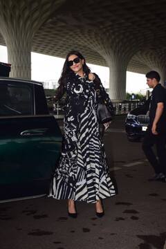 एयरपोर्ट पर दिखा सोनम कपूर का फुल क्लासी अंदाज, स्टाइलिश लुक से सबका ध्यान खींचा