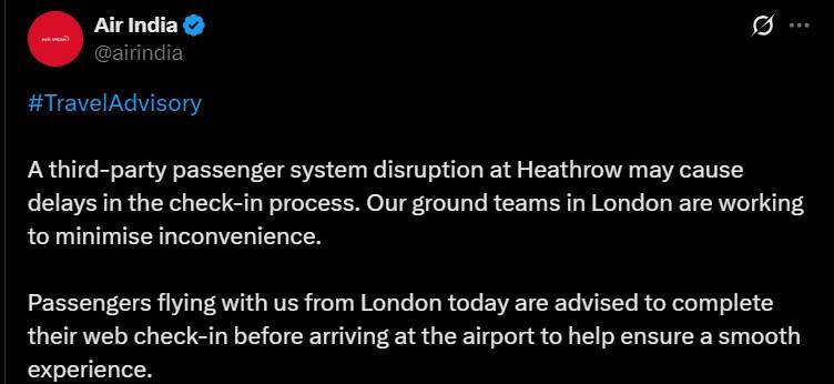 ਯੂਰਪ ਦੇ ਹਵਾਈ ਅੱਡਿਆਂ 'ਤੇ ਸਾਈਬਰ ਅਟੈਕ! ਮੁਲਾਜ਼ਮਾਂ ਸਣੇ ਯਾਤਰੀਆਂ 'ਚ ਮੱਚਿਆ ਹੜਕੰਪ, ਜਹਾਜ਼ਾਂ ਦੇ ਸੰਚਾਲਨ 'ਤੇ ਅਸਰ, ਏਅਰ ਇੰਡੀਆ ਨੇ ਜਾਰੀ ਕੀਤੀ ਐਡਵਾਈਜ਼ਰੀ