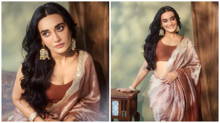 Surbhi Jyoti, known for her impeccable style and elegance, once again proved why she’s a fashion favorite as she draped herself in a saree that beautifully accentuated her natural charm.