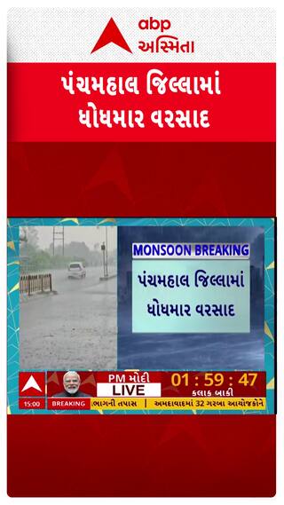 Godhara Rain : ગોધરામાં ધોધમાર વરસાદ બાદ રસ્તા પર ફરી વળ્યા પાણી