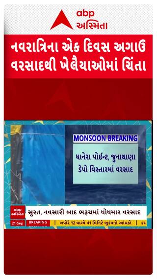 Navsari Rain: નવરાત્રિના એક દિવસ અગાઉ વરસાદથી ખેલૈયાઓમાં ચિંતા