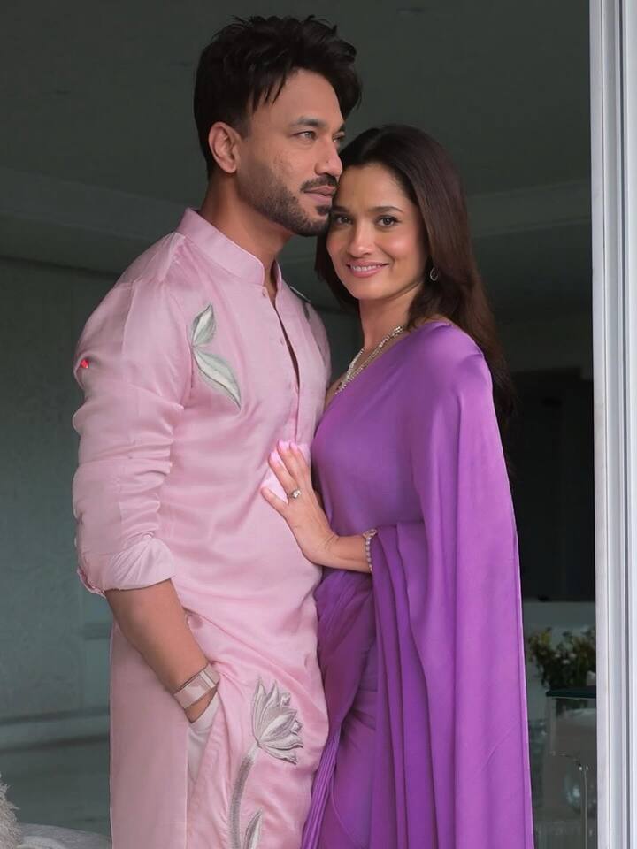 Ankita and Vicky tied the knot in December 2021. While Ankita is known for her roles in Pavitra Rishta and Manikarnika, Vicky Jain is a businessman who gained further recognition after appearing with her on Bigg Boss 17 and recently on Laughter Chefs. (All Images: Instagram/lokhandeankita)