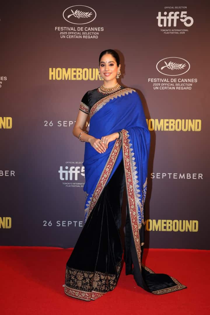 At the Homebound screening, Janhvi Kapoor’s special look grabbed everyone’s attention as the actress wore a royal saree that once belonged to her mother, the late Sridevi.