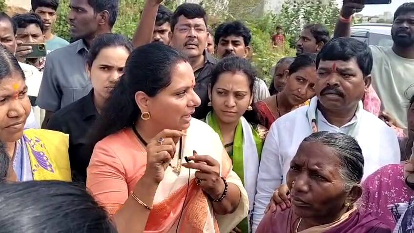 Kavitha Visits Gajularamaram: దమ్ముంటే అరికెపూడి గాంధీ కబ్జా భూమిని స్వాధీనం చేసుకోండి: ప్రభుత్వానికి కవిత ఛాలెంజ్
