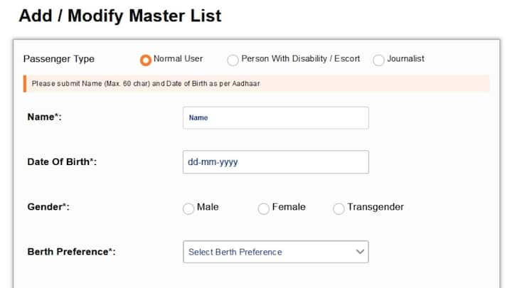 In the master list, you can already add information about the name, age, gender and identity cards of the passengers. When ticket booking starts. So you do not need to fill this information again and again. Choose a passenger from the bus list and complete the process ahead.