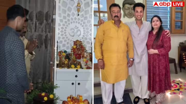दिवाली के समय अभिषेक पूजा एरिया की तस्वीरें भी शेयर करते हैं. वाइट फर्नीचर पर भगवान की मूर्तियां, झूमर और खास लाइटिंग इसे आकर्षक और शांतिपूर्ण बनाते हैं.