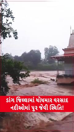 Dang Rain: ડાંગ જિલ્લામાં ધોધમાર વરસાદથી નદીઓમાં પૂર જેવી સ્થિતિ!